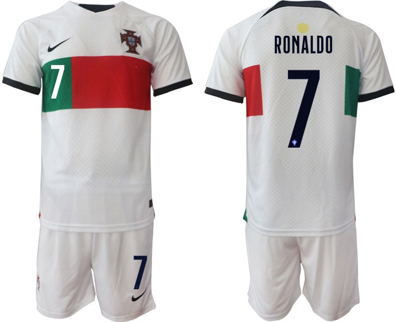Men 2022 World Cup National Team Portugal away white 7 Soccer Jerseys1